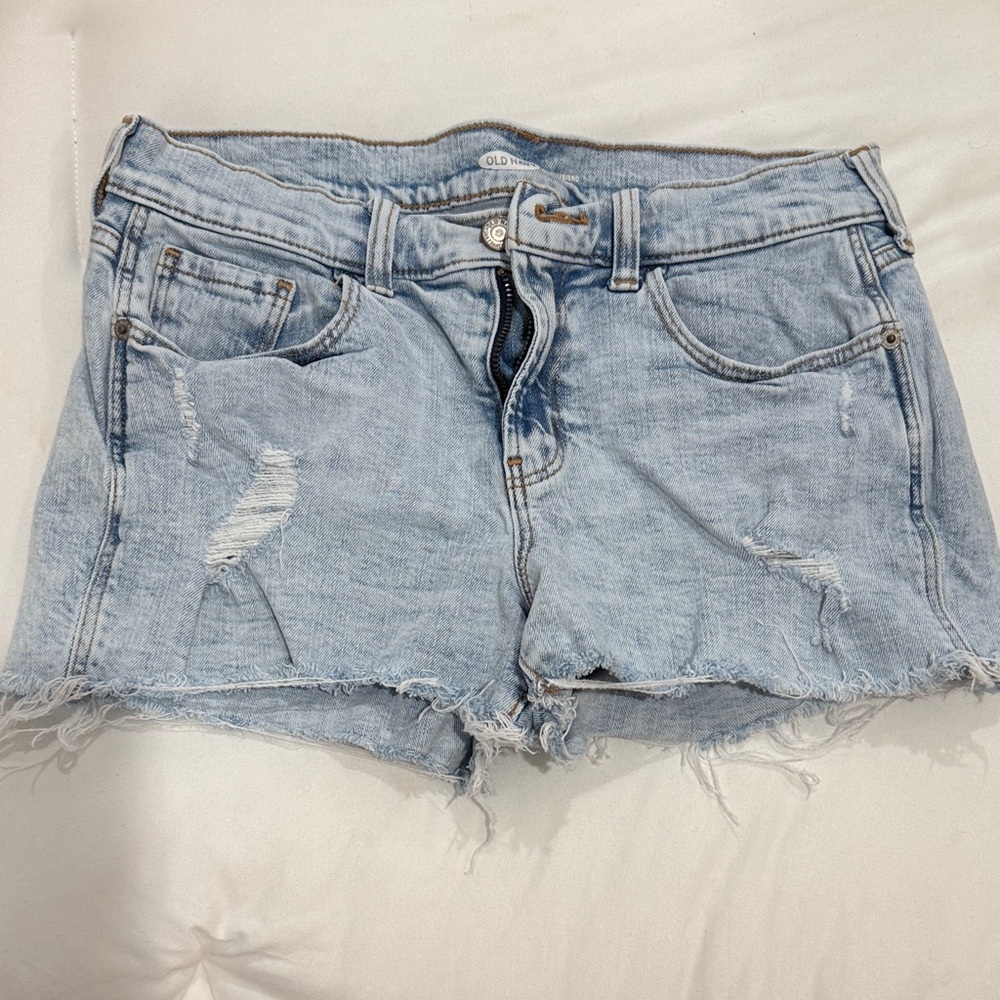 Old Navy Light Blue Distressed Denim Cutoff Shorts